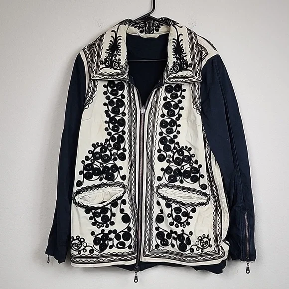 Free People Boho Embroidered Coat Jacket - Picture 5 of 8